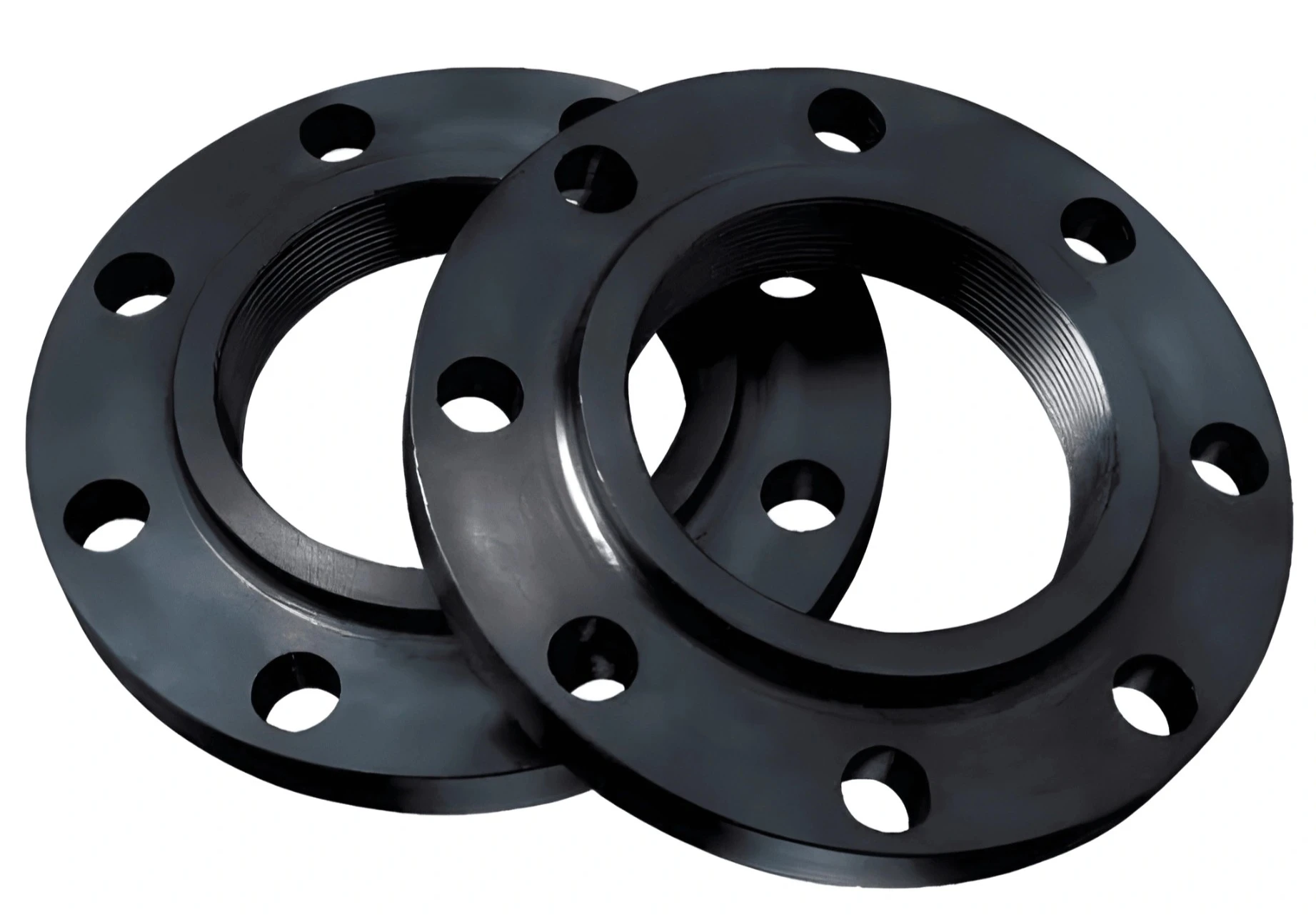 Mild steel flanges used for secure pipe connections in industrial systems